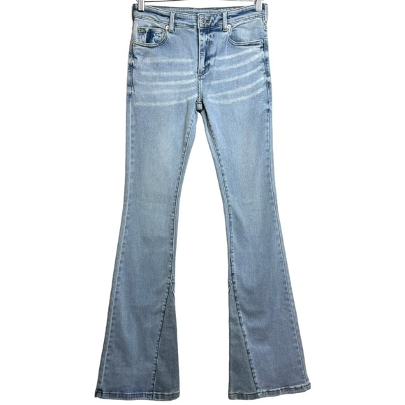 SER.O.YA Demi Mid Rise Flare Leg Denim Blue Jeans Retro 26 - Picture 1 of 16